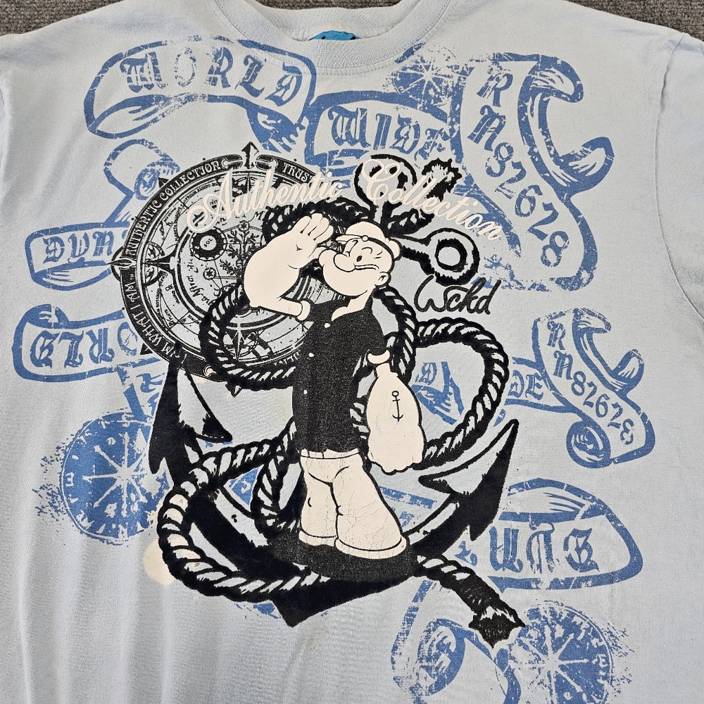 Wckd Authentic Collection Popeye The Sailorman T Shirt Sz L Hip Hop Streetwear